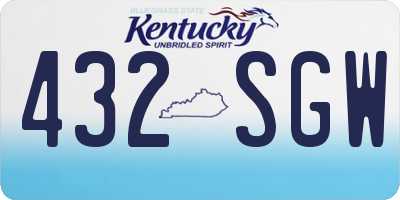 KY license plate 432SGW