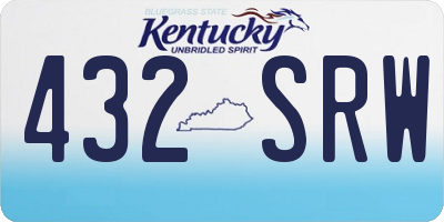 KY license plate 432SRW