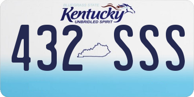 KY license plate 432SSS