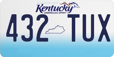 KY license plate 432TUX