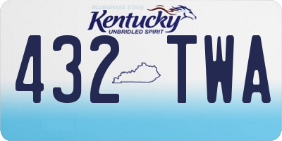 KY license plate 432TWA