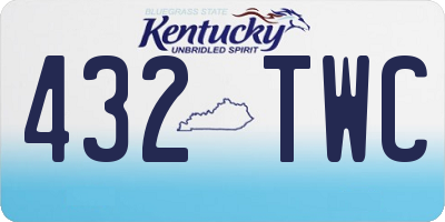 KY license plate 432TWC