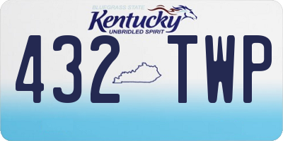 KY license plate 432TWP