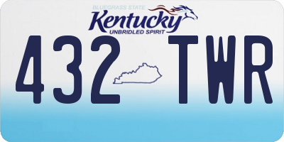 KY license plate 432TWR