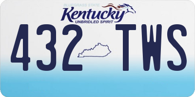 KY license plate 432TWS