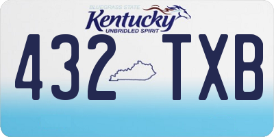 KY license plate 432TXB