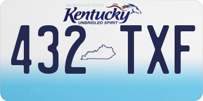 KY license plate 432TXF