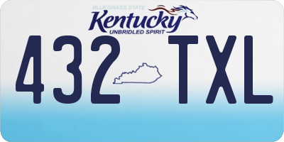 KY license plate 432TXL