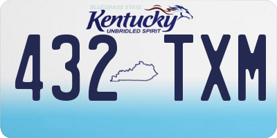 KY license plate 432TXM