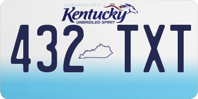 KY license plate 432TXT