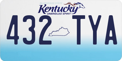 KY license plate 432TYA