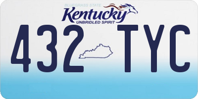 KY license plate 432TYC