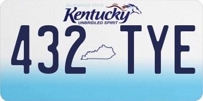 KY license plate 432TYE
