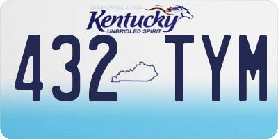 KY license plate 432TYM