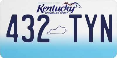 KY license plate 432TYN