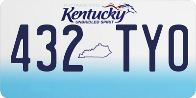 KY license plate 432TYO