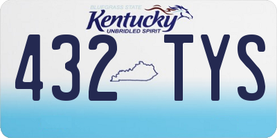 KY license plate 432TYS