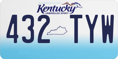 KY license plate 432TYW