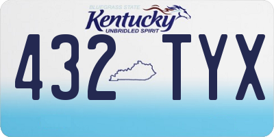 KY license plate 432TYX