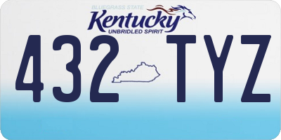 KY license plate 432TYZ