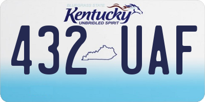 KY license plate 432UAF