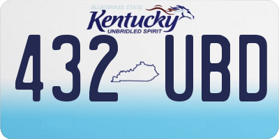 KY license plate 432UBD