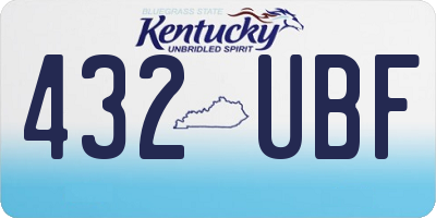 KY license plate 432UBF