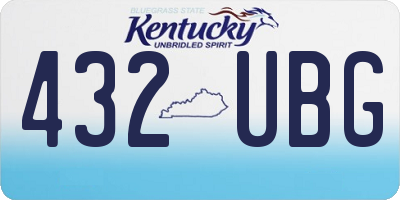 KY license plate 432UBG