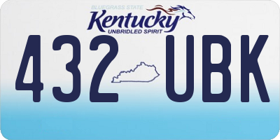KY license plate 432UBK