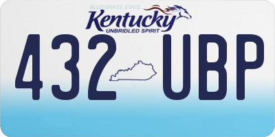 KY license plate 432UBP