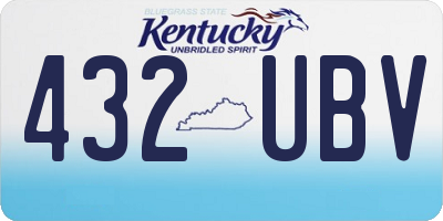 KY license plate 432UBV