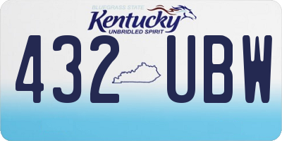 KY license plate 432UBW