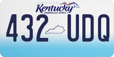 KY license plate 432UDQ
