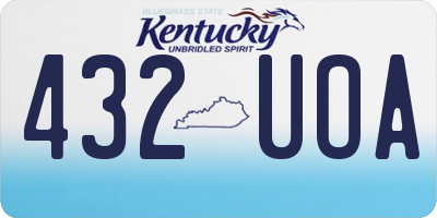 KY license plate 432UOA