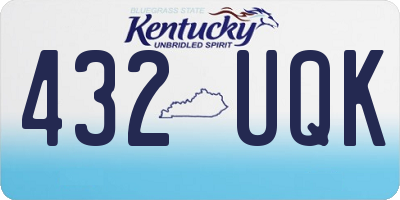 KY license plate 432UQK
