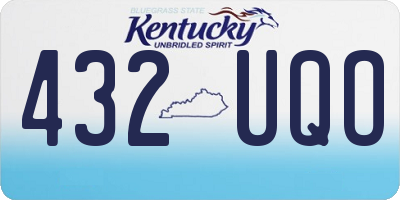 KY license plate 432UQO