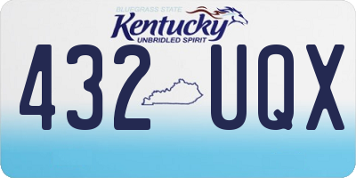 KY license plate 432UQX