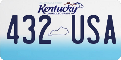 KY license plate 432USA