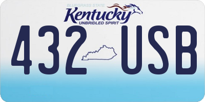 KY license plate 432USB