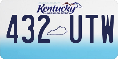 KY license plate 432UTW