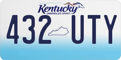 KY license plate 432UTY