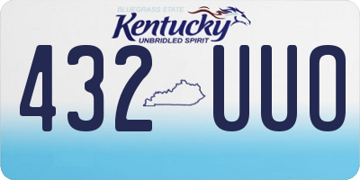 KY license plate 432UUO