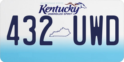KY license plate 432UWD