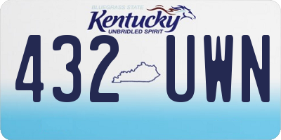 KY license plate 432UWN