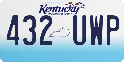 KY license plate 432UWP