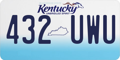 KY license plate 432UWU