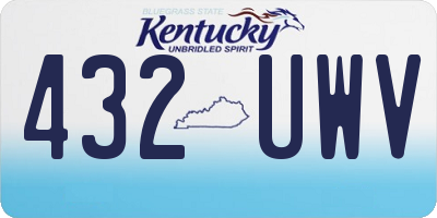 KY license plate 432UWV
