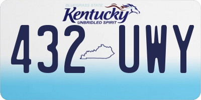 KY license plate 432UWY