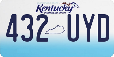 KY license plate 432UYD