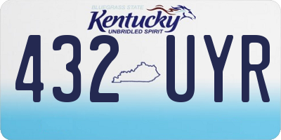 KY license plate 432UYR
